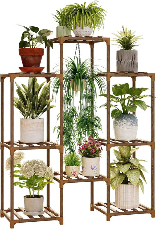 Plant Stand Black Plant Shelf Indoor Plant Table for Multiple Plants 3 Tiers 7 Pots Ladder Plant Holder Table Plant Pot Stand for Window Garden Balcony Living Room