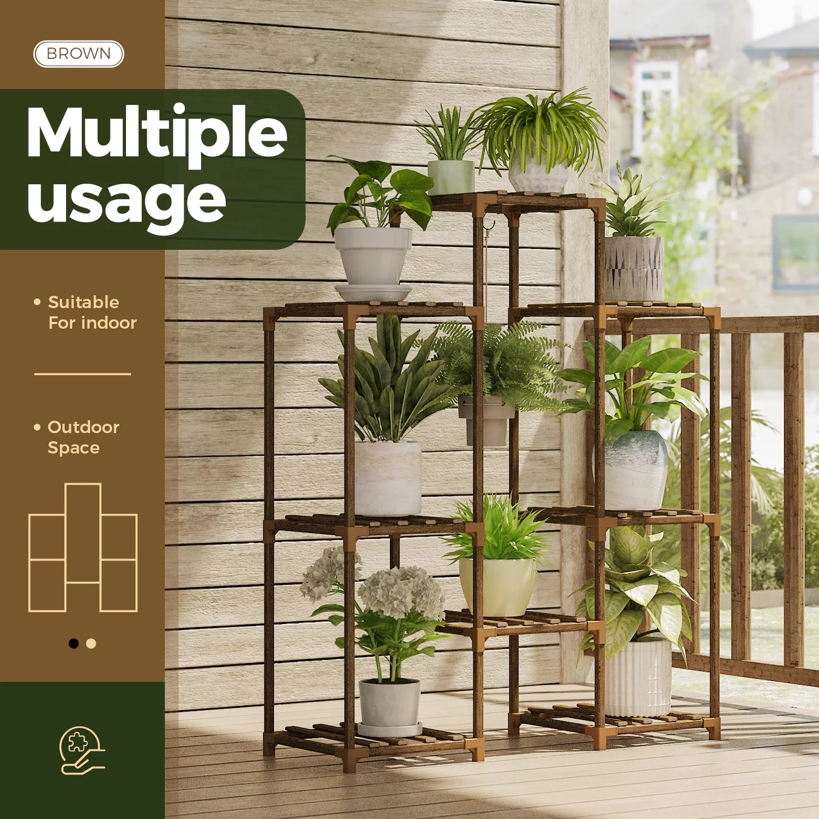 Plant Stand Black Plant Shelf Indoor Plant Table for Multiple Plants 3 Tiers 7 Pots Ladder Plant Holder Table Plant Pot Stand for Window Garden Balcony Living Room