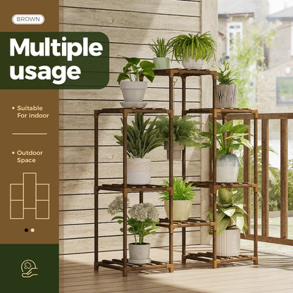 Plant Stand Black Plant Shelf Indoor Plant Table for Multiple Plants 3 Tiers 7 Pots Ladder Plant Holder Table Plant Pot Stand for Window Garden Balcony Living Room